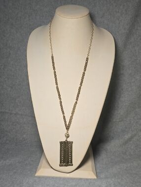 Vintage-Inspired Gold Pendant Long Necklace